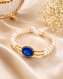 Blue Stone Pearl Bracelate