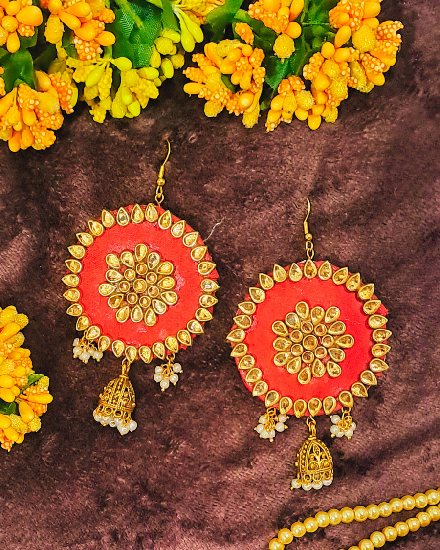 Fabric Jhumka Earrings