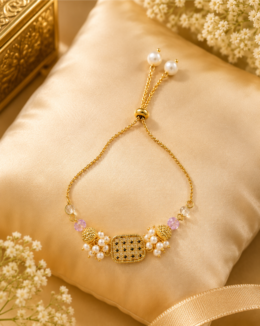 Pearl Blossom Bracelet Rakhi