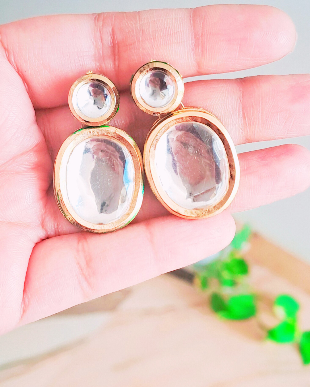 Golden Kundan Earrings