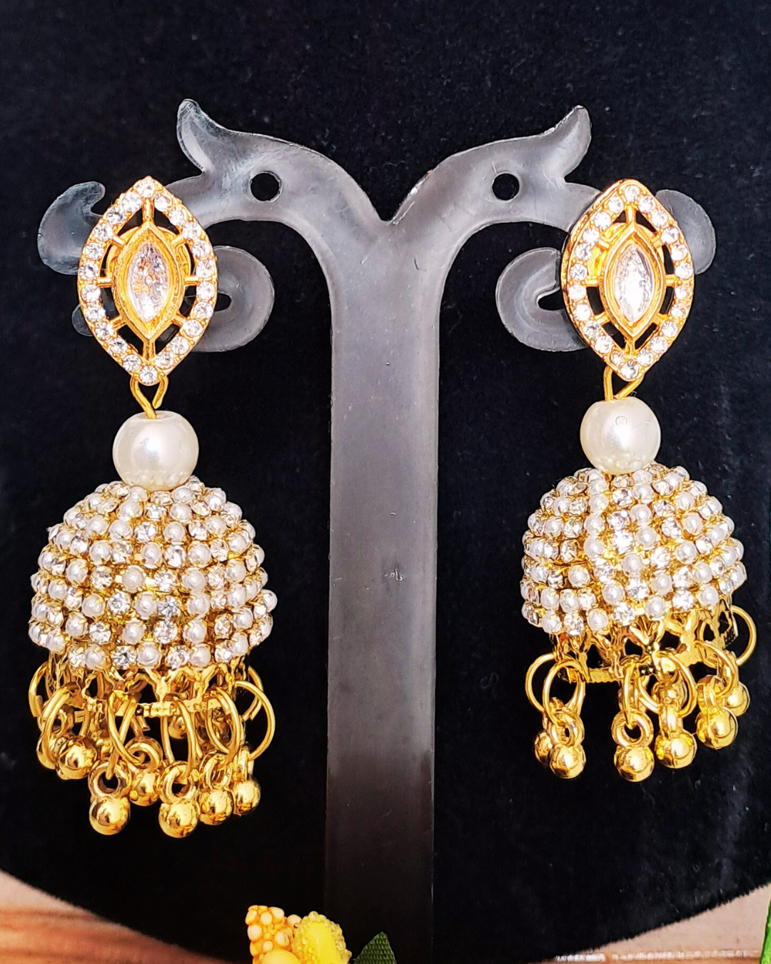 Golden Jhumka Earrings