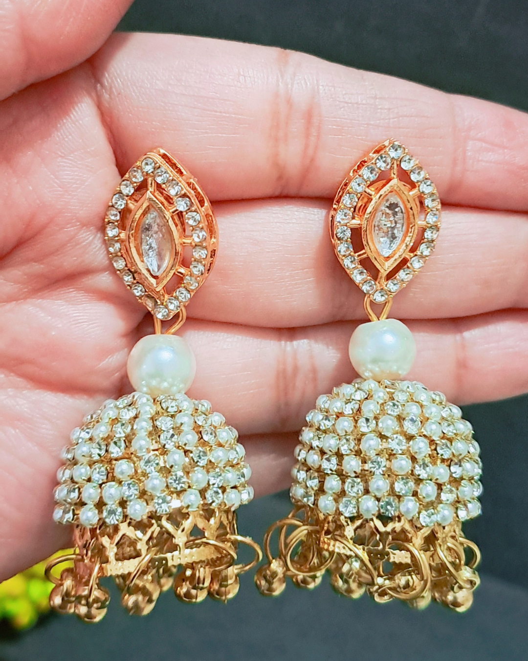 Golden Jhumka Earrings