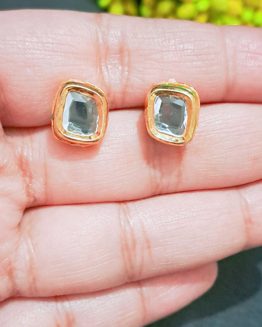 Golden Kundan Studs