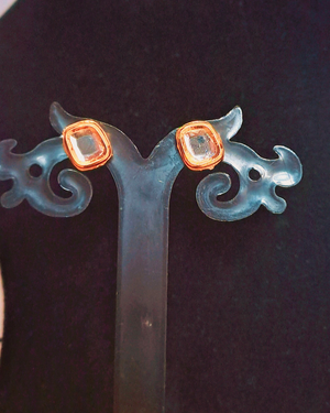 Golden Kundan Studs