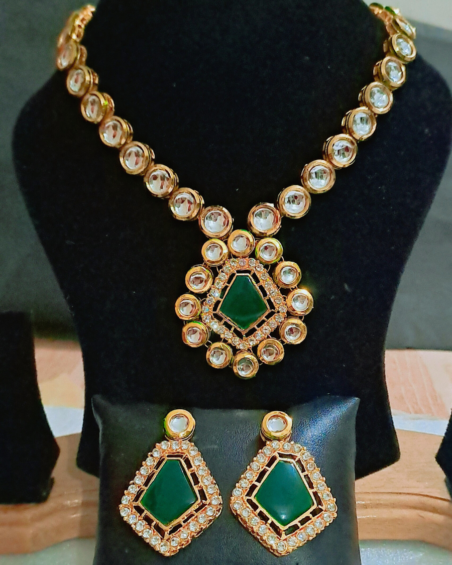 Green Kundan Necklace