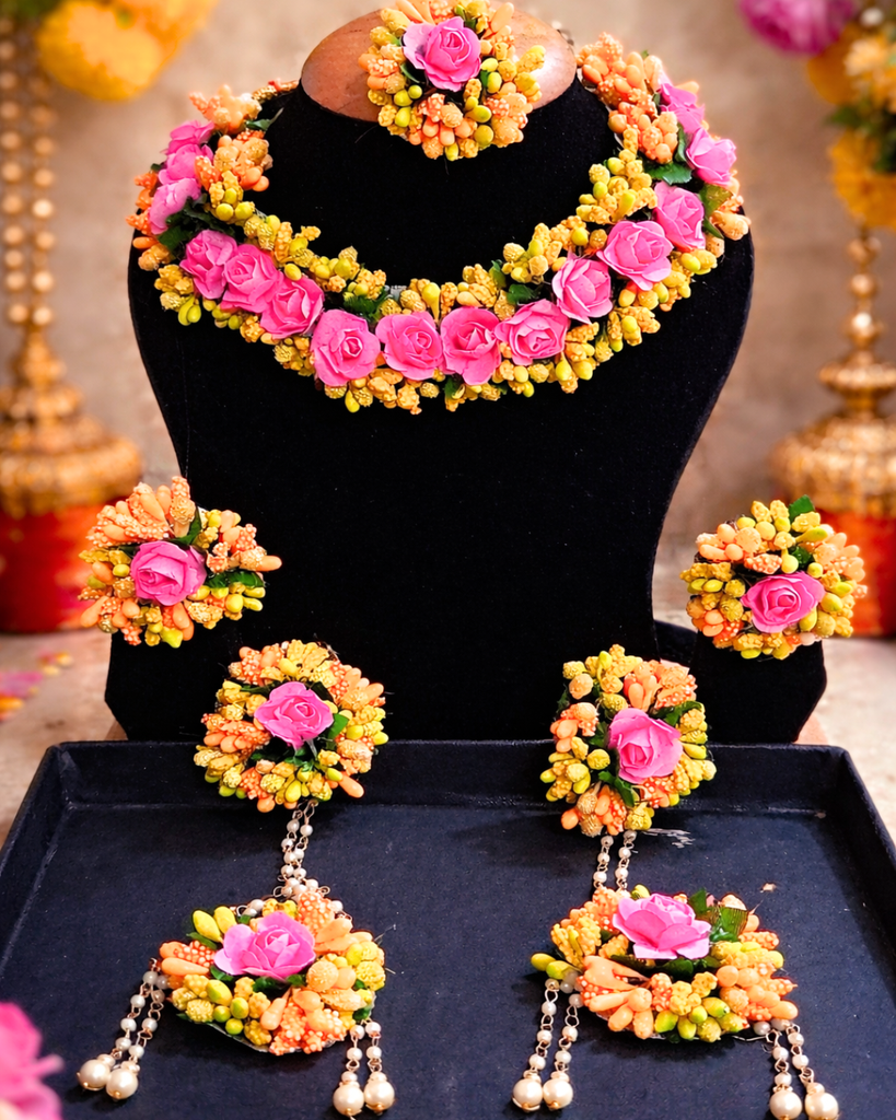 Haldi Flower Jewellry Set