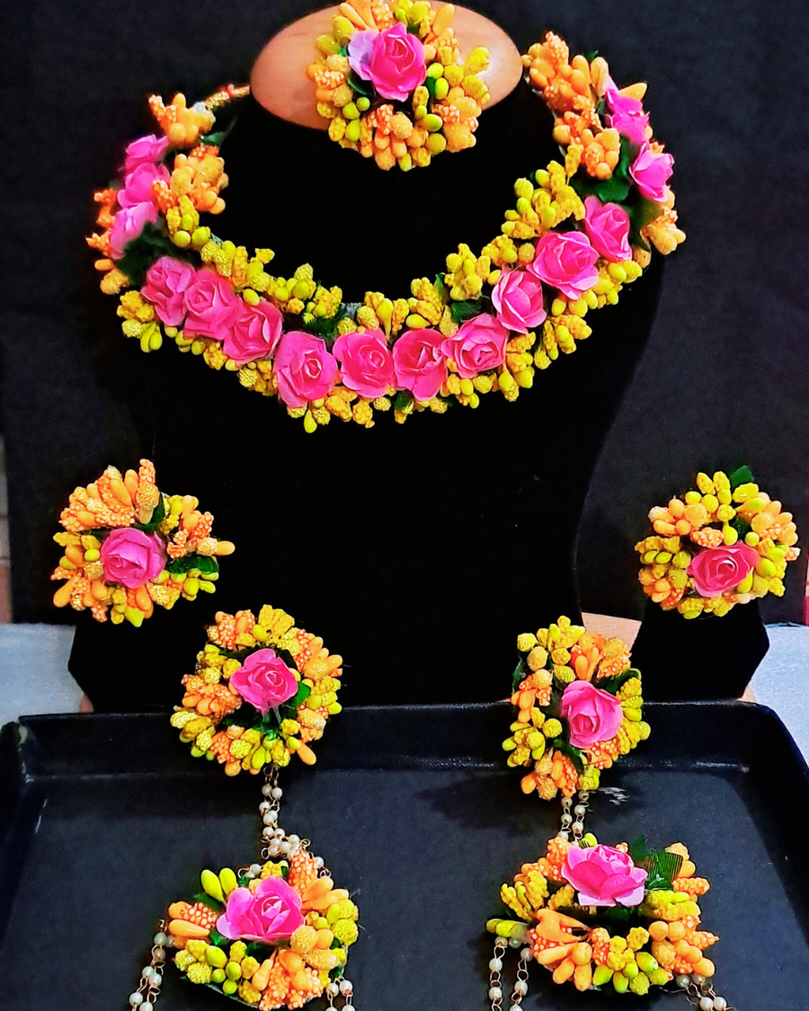 Haldi Flower Jewellry Set