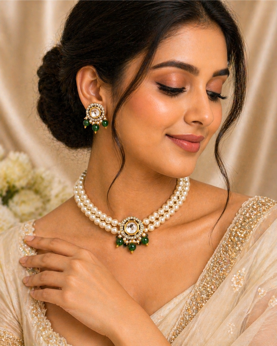 Pearl Kundan Choker Set