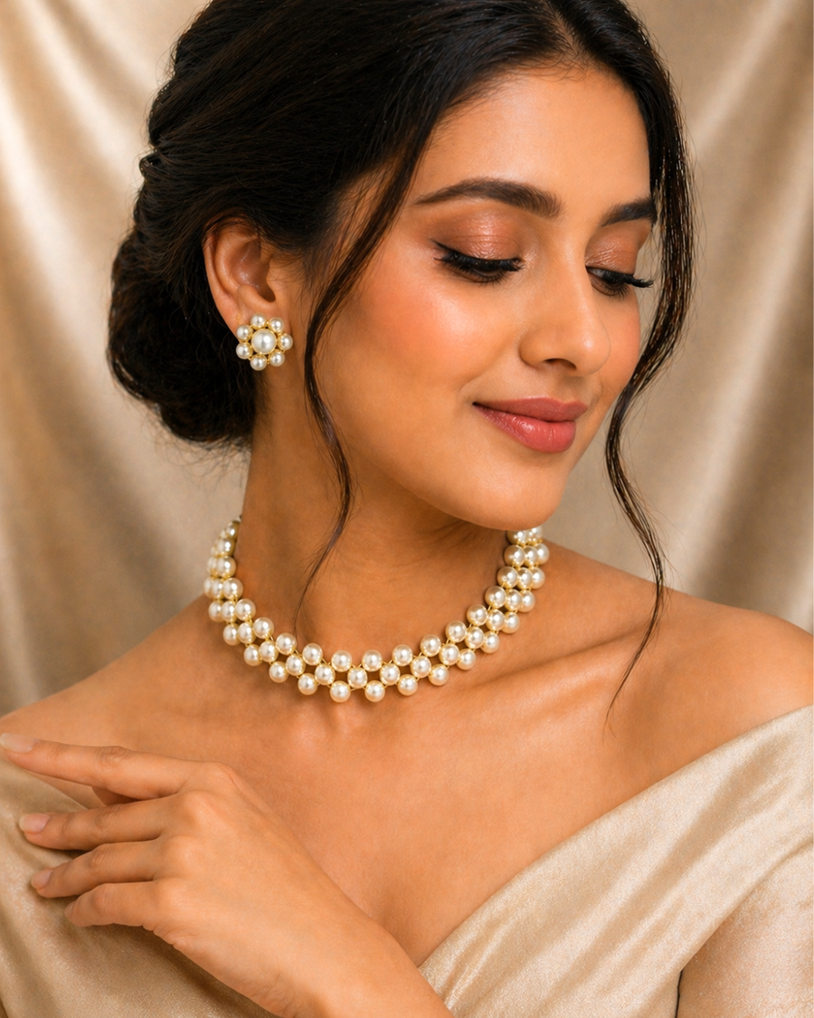 Off-white Pearl Choker Set
