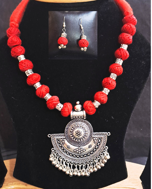 Oxidized Fabric Necklace