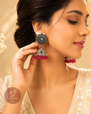 Oxidized Pink Jhumka