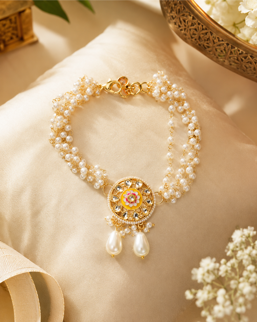 Pearl Kundan Lumba Rakhi