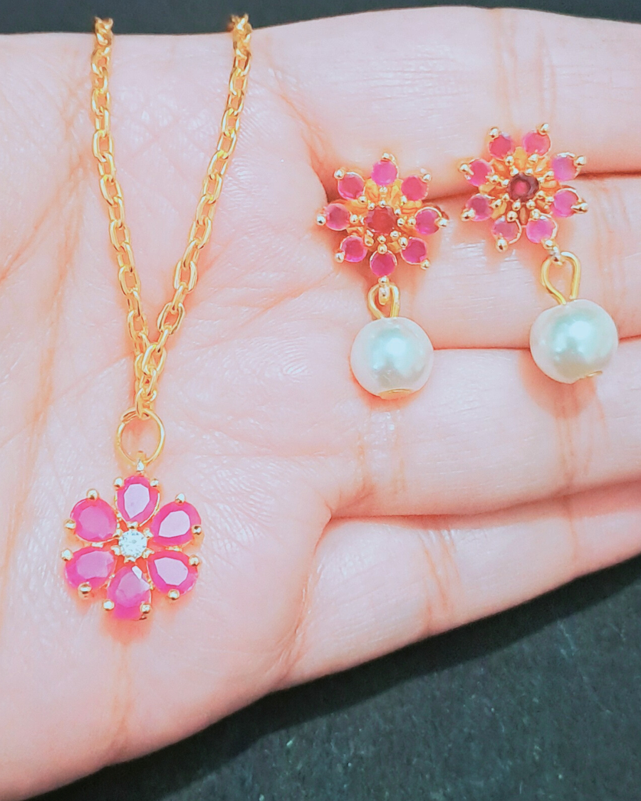 Pink Flower Pendent