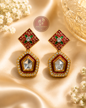 Red Kundan Earrings