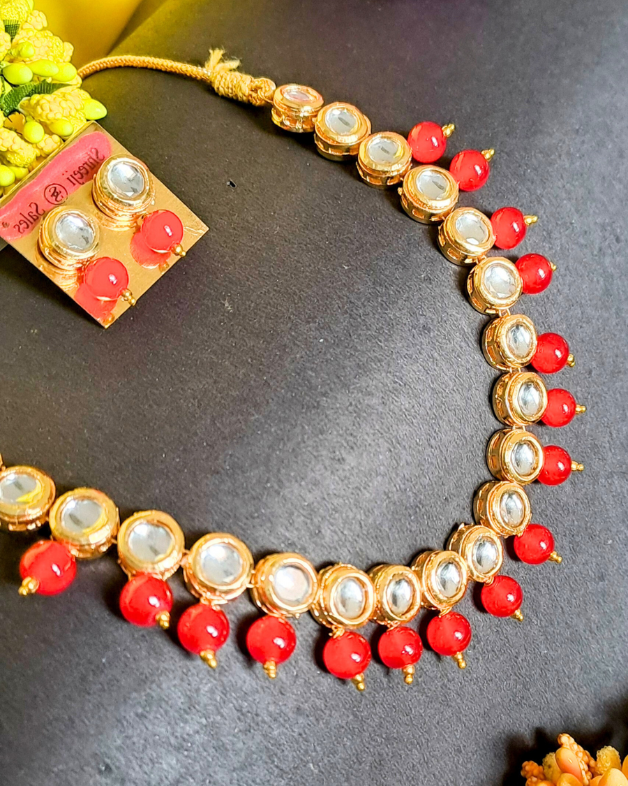 Red Kundan Necklace