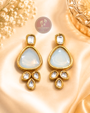 White Kundan Earrings