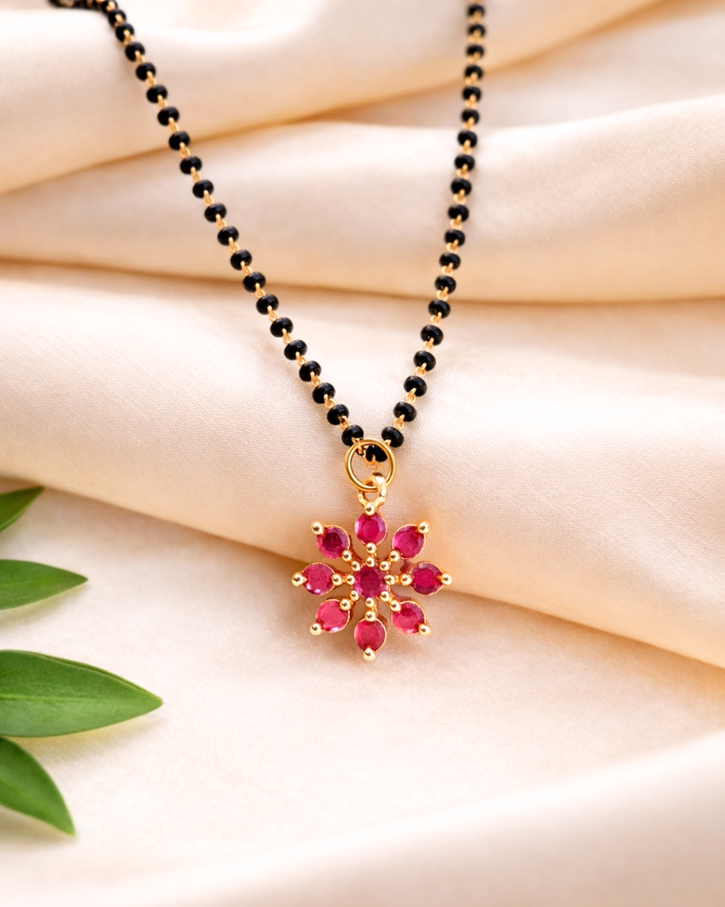Pink AD Stone Mangalsutra