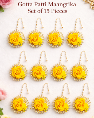 Yellow Flower Mangtika Set