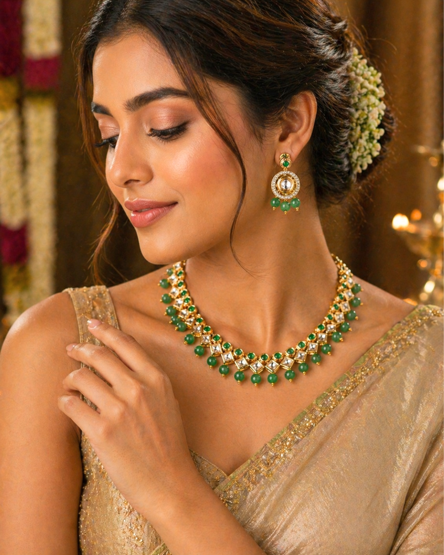 Light Green Kundan Necklace