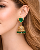 Green Kundan Jhumka