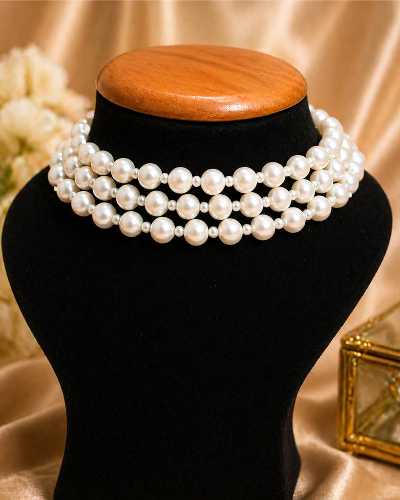 Pearl 3 Layer Choker