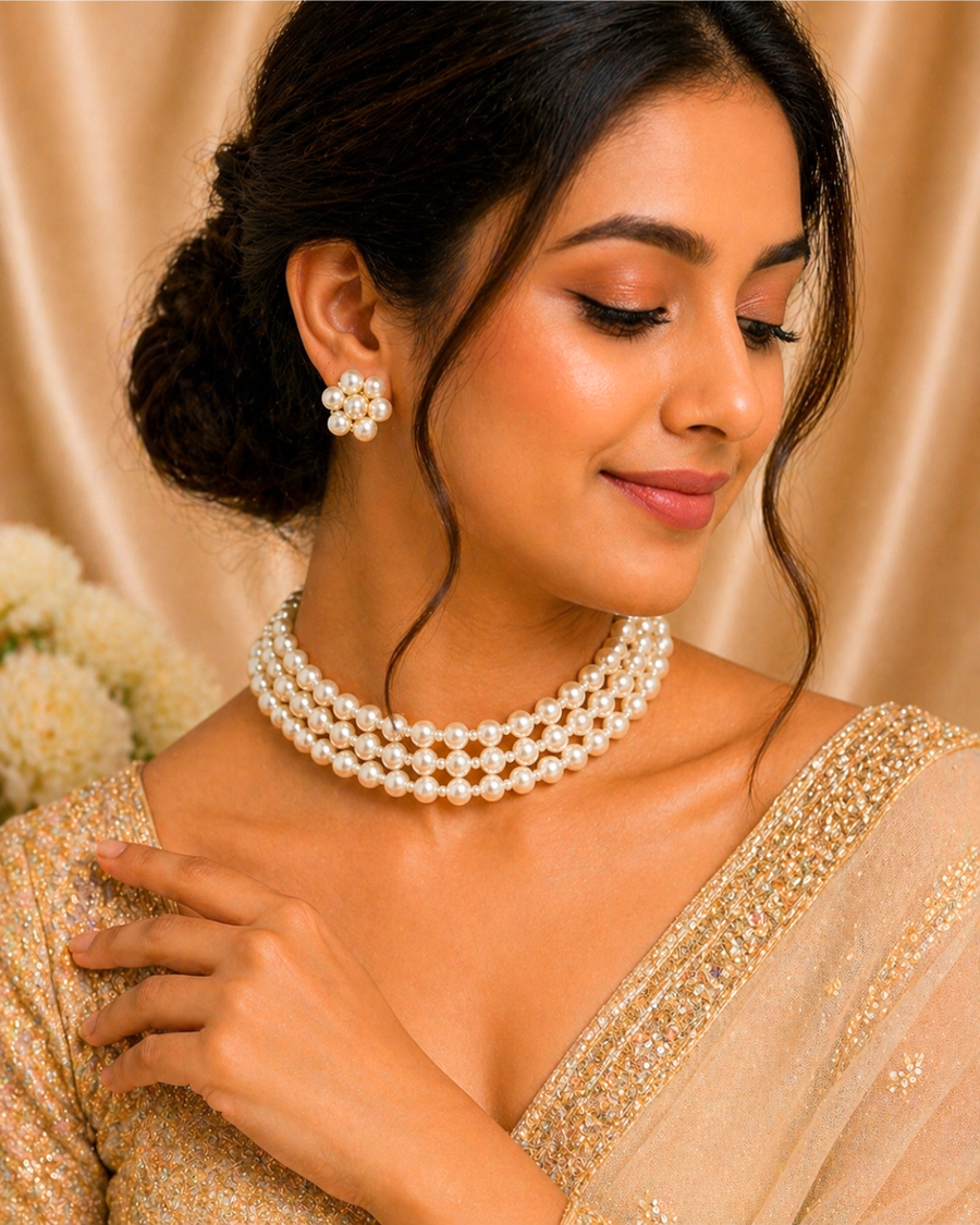Pearl 3 Layer Choker