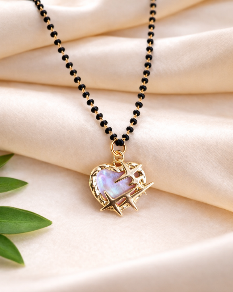 Pink Heart Shape Mangalsuta