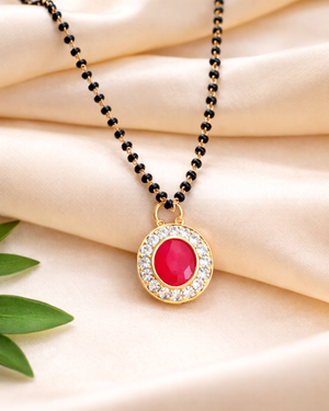 Pink Rhinestone Mangalsutra